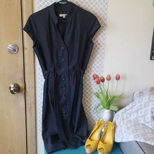 Sandra Darren Button Up Tied Dress EUC